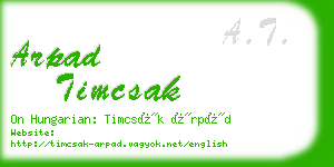 arpad timcsak business card